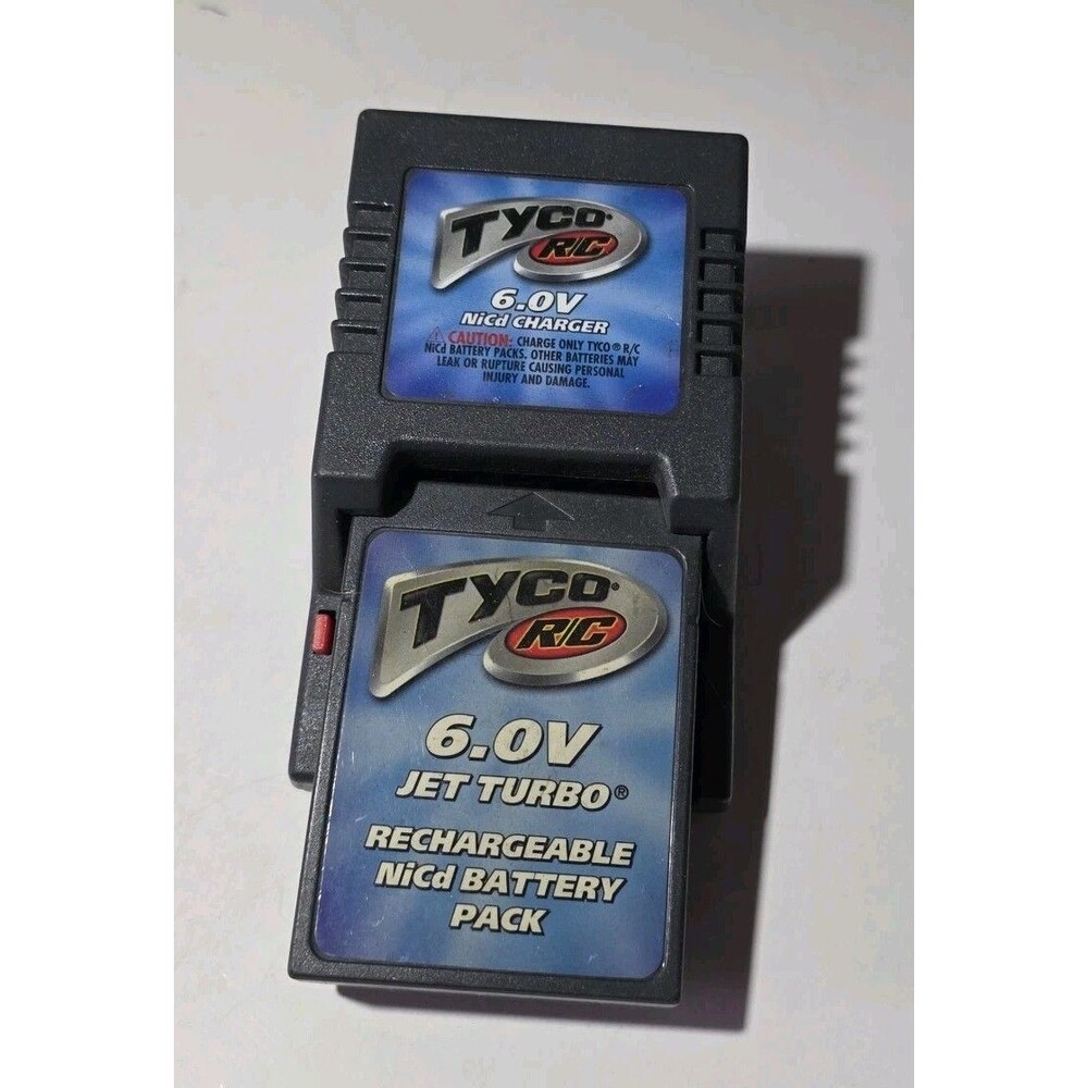 Tyco RC 6.0V Jet Turbo Rechargeable NiCd Battery Pack and Charger 97433 Mattel